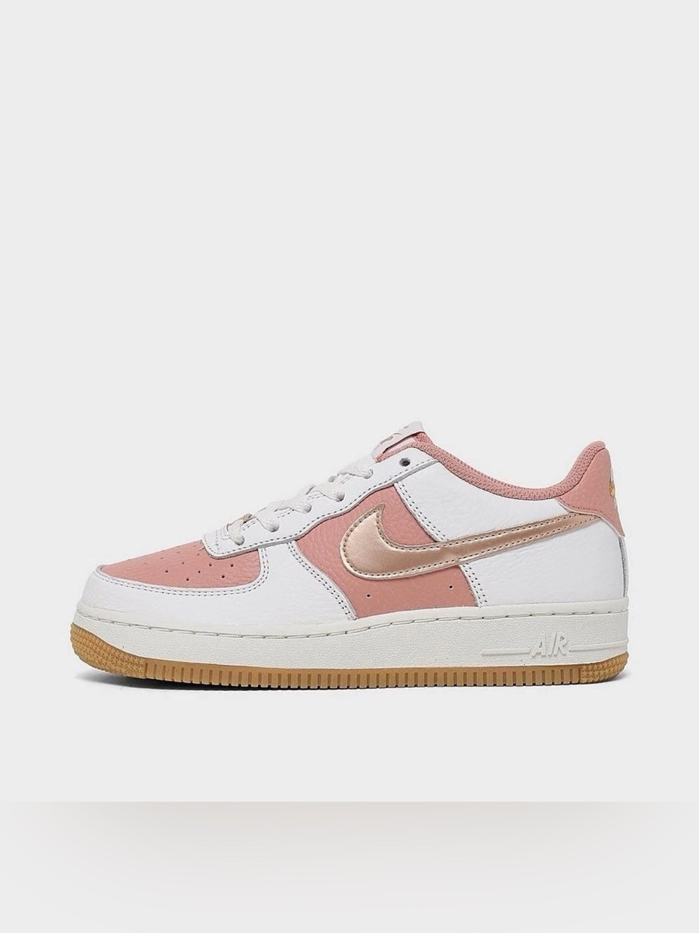 NIB Big Kid Nike Air Force 1 Low IQ0213-685  Rust Pink Metallic Red Bronze